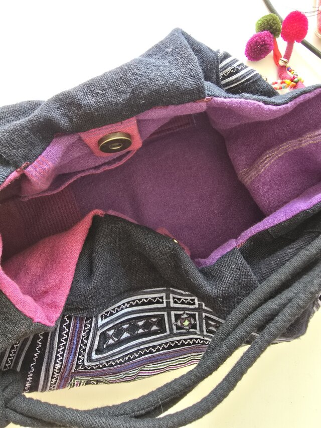 ヴィンテージ 民族刺繍 藍染ハンドバッグ ☆ モン族 | iichi 日々の