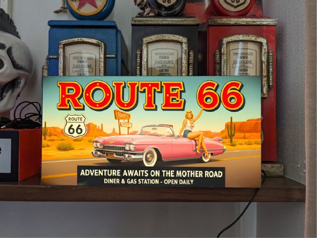 オーダー無料 Lサイズ】アメリカン ルート66 ガレージ アメ車 店舗