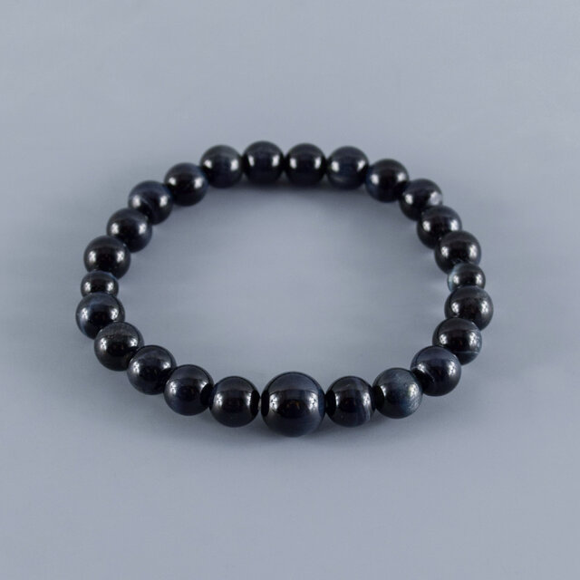 8mm 青虎眼石 ブレスレット ブルー タイガーアイ 京都 天然石 数珠