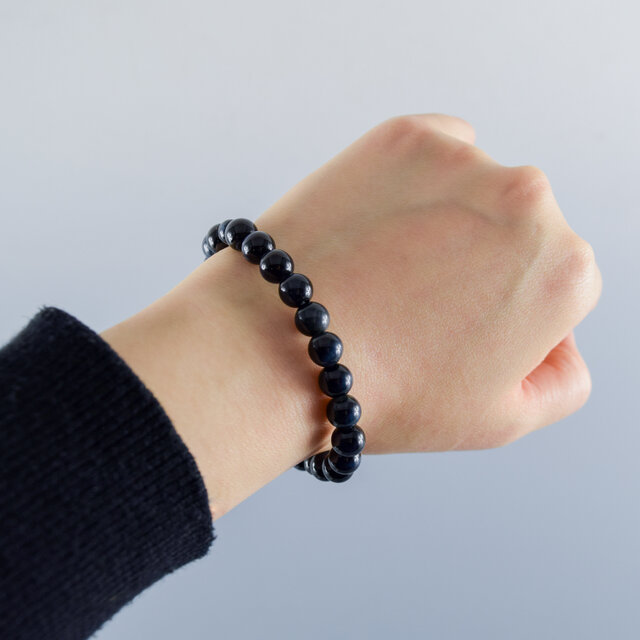 8mm 青虎眼石 ブレスレット ブルー タイガーアイ 京都 天然石 数珠