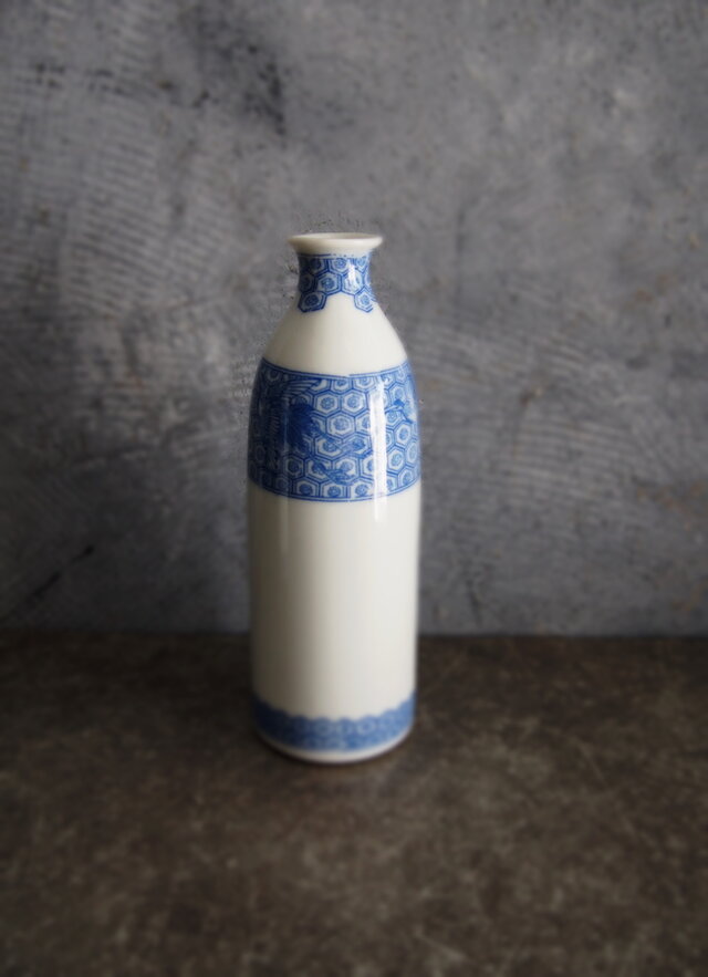 中国古玩　染付徳利17cm12cm 染付印判徳利1本 すっきり背高 花生け | iichi 日々の暮らしを