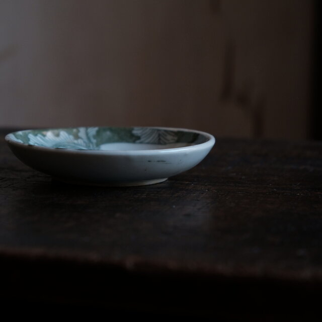蕪大根と漢字◇時代物 印判小皿 antiques 骨董 古民家 古道具 丁寧な