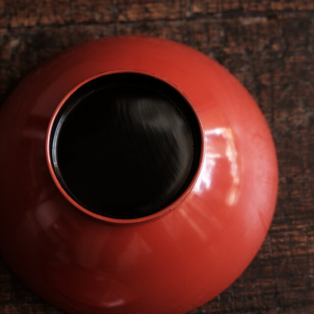 亀と鶴◇扇子と梅。古輪島塗 漆芸沈金蓋付椀 古漆器 古民家 骨董