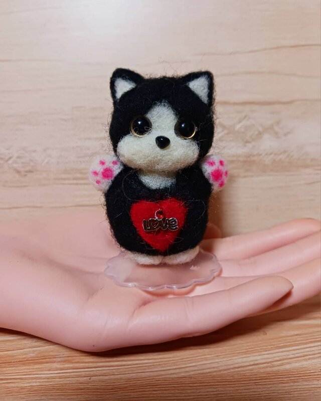 羊毛フェルト ハムスター＆ハチ猫ちゃんセット トム＆ジェリーじゃない