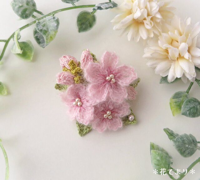 レース編み 桜のブローチ～朧月夜～ | iichi 日々の暮らしを心地よく