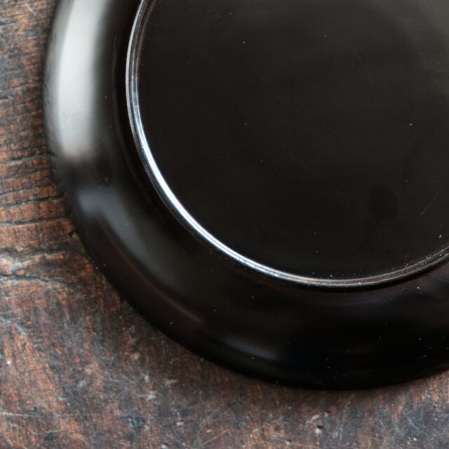 黒で素敵◇時代物 漆芸黒塗金縁中皿 骨董・antiques 古道具 古民家 古