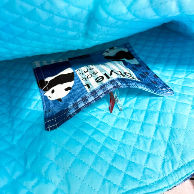 レッスンバッグ(裏キルト) 【パンダ☆青】 | iichi 日々の暮らしを