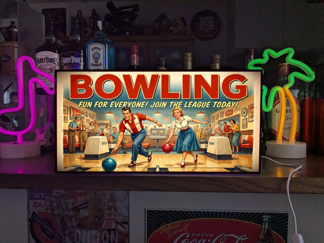オーダー無料】ボウリング 遊技場 ゲームセンター レトロ 店舗 自宅