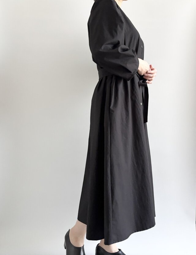 タイプライターコットン＊ノーカラータックスリーブワンピース | iichi