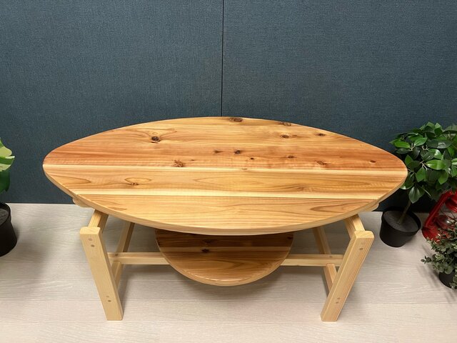 送料無料】 ローテーブル サマーテーブル 丸 90cm 45cm 杉 ナチュラル