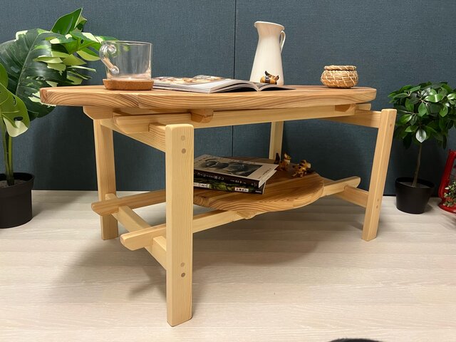 送料無料】 ローテーブル サマーテーブル 丸 90cm 45cm 杉 ナチュラル