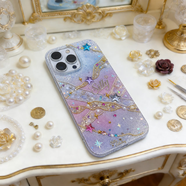 星空オーロラ レジン立体デコスマホケース｜iPhone/Android全機種対応