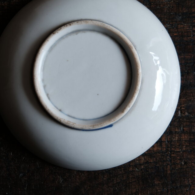 菊と唐草◇時代物 瀬戸焼 唐草文印判小皿 骨董・antiques 丁寧な暮らし