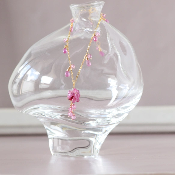 【桃色の雲】14kgfブレスレット2点 桜 ― Pink Sapphire & Pink Topaz ブレスレット14kgf | iichi 日々の