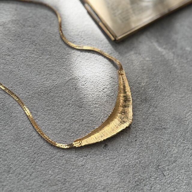 N317-ヴィンテージネックレス U.S.A.1980-90's Green & Gold Choker