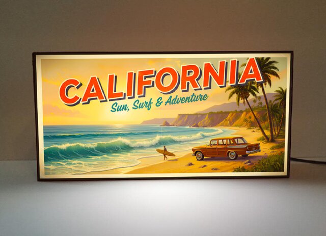オーダー無料】カリフォルニア サーフィン ビーチ 海 レトロ 店舗 自宅