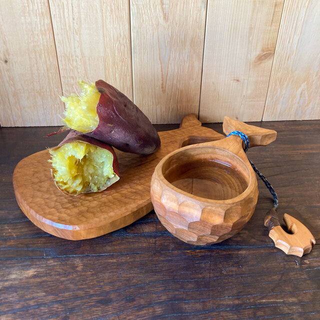 クジラなククサ｜オイル仕上げ｜サクラ｜約150cc | iichi 日々の暮らし