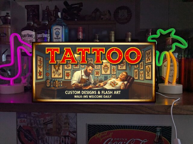 オーダー無料】TATTOO タトゥー 刺青 入れ墨 彫師 レトロ 店舗 自宅
