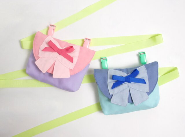 リボンコレクション 移動ポケット ブルー Kids | iichi 日々の暮らしを
