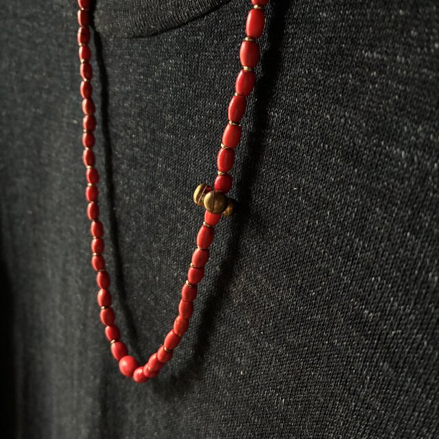古のとらいばるなネックレス。@ナガ族伝世のシェルパコーラル＋