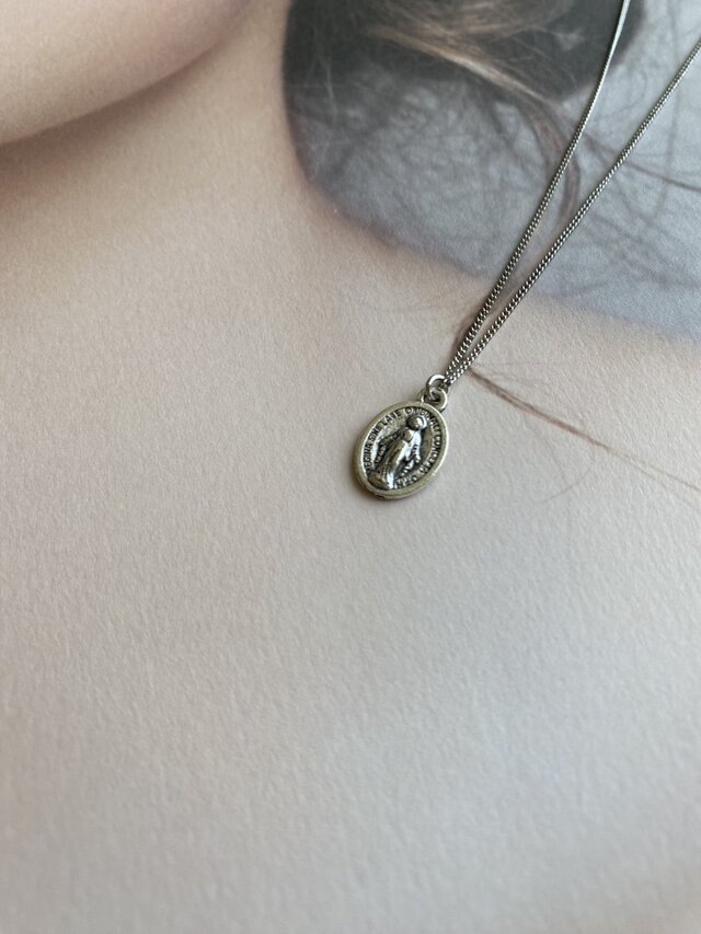 Simple Metal Necklaces シルバーイタリアメダイネックレス 約45