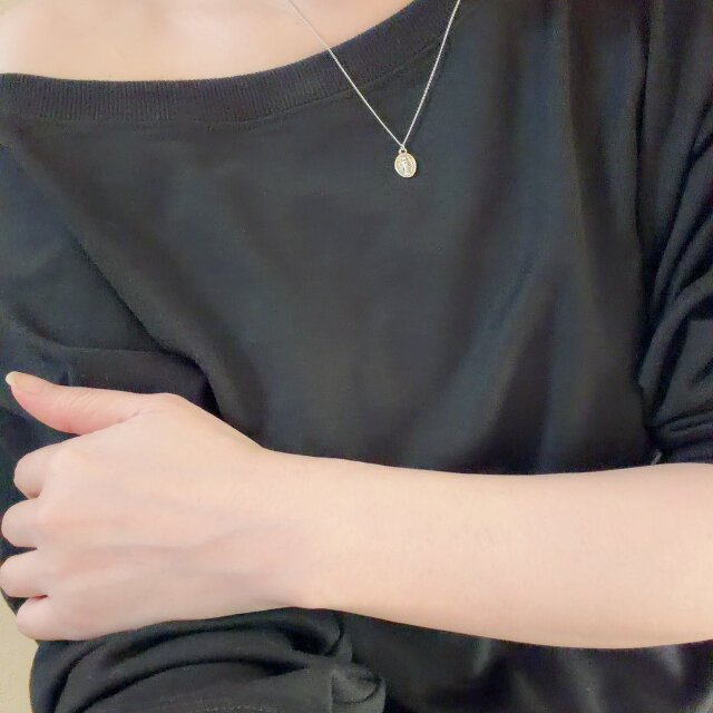 Simple Metal Necklaces シルバーイタリアメダイネックレス 約45