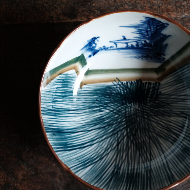 豪快な絵付け◇時代物 色絵大碗 ビンテージ レトロ 古道具 古民家 昭和