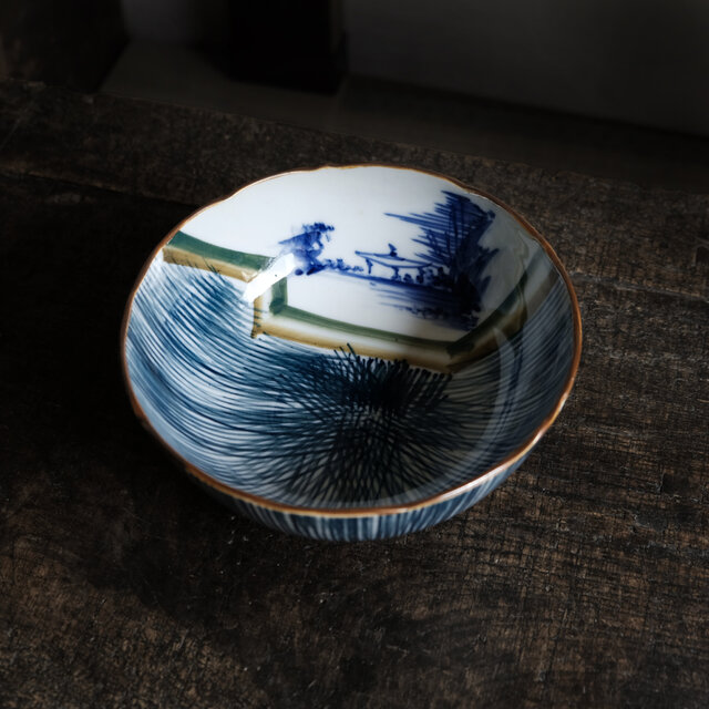 豪快な絵付け◇時代物 色絵大碗 ビンテージ レトロ 古道具 古民家 昭和