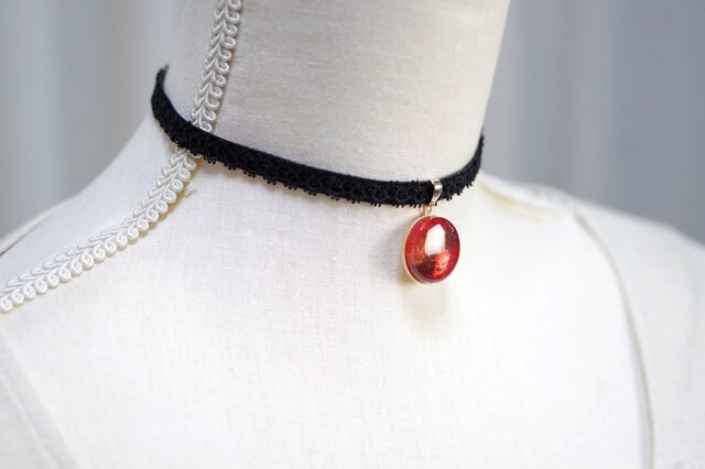 受注製作】レジンアート ラウンドモチーフとタティングレースと