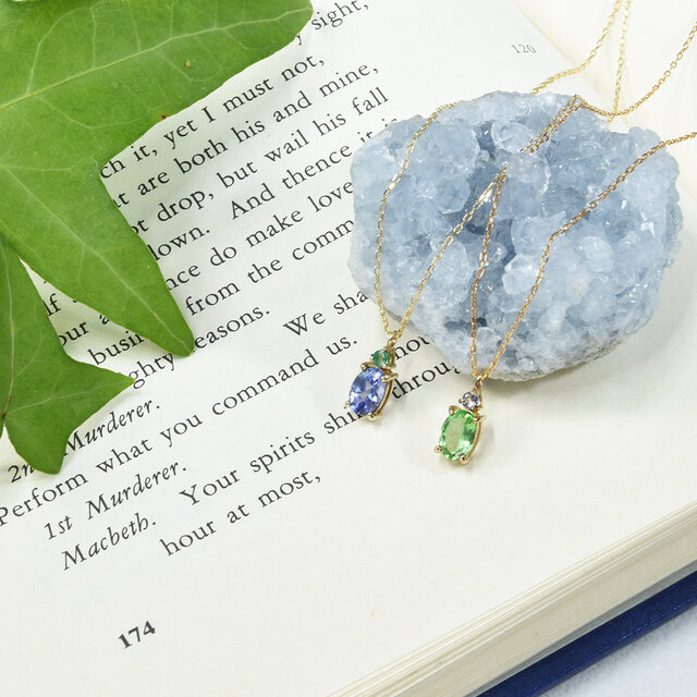 K10 グリーンガーネット タンザナイト ペンダント CK097CIBSN | iichi