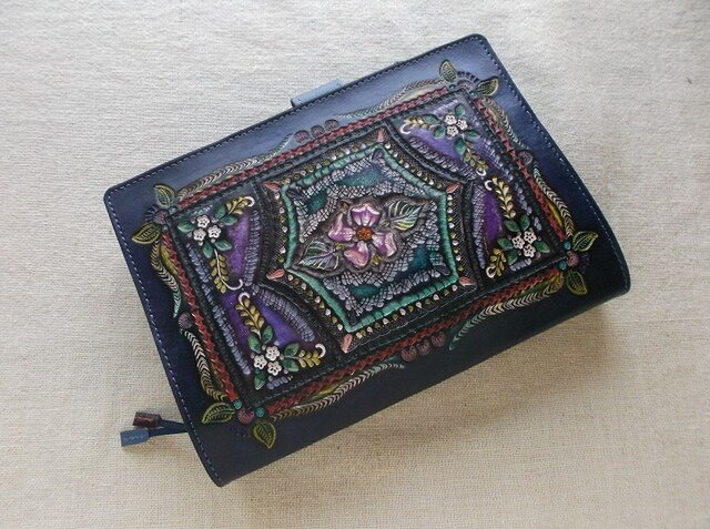 ほぼ日手帳仕様 B6サイズレザー手帳カバー 刻印＆拭き染め | iichi