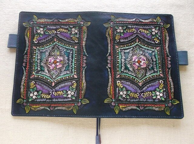 ほぼ日手帳仕様 B6サイズレザー手帳カバー 刻印＆拭き染め | iichi