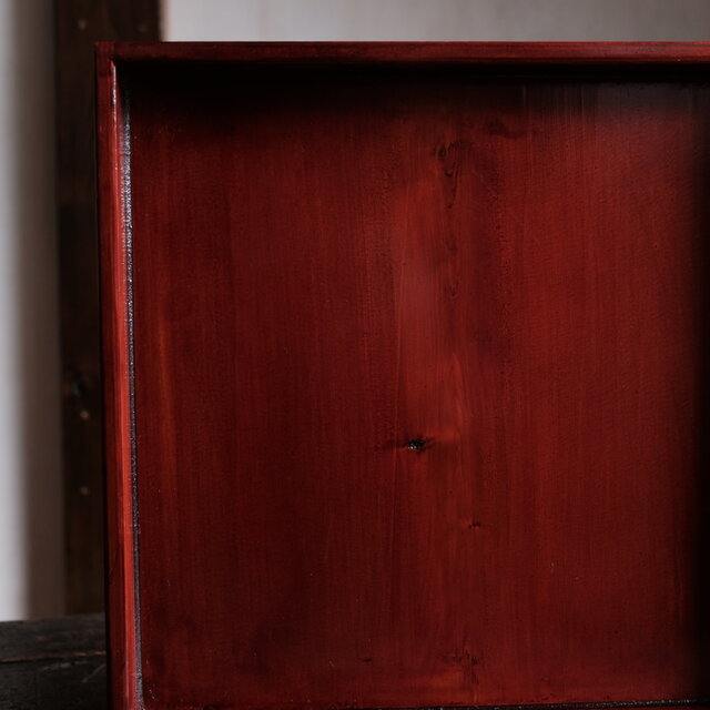 深く美しい色味◇伊勢漆器 胡桃足膳 角盆 古物 古民家 骨董・antiques