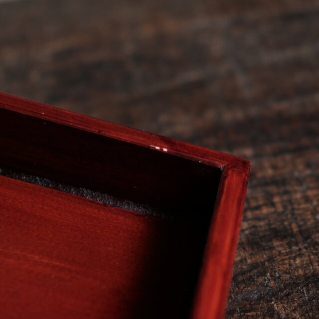 深く美しい色味◇伊勢漆器 胡桃足膳 角盆 古物 古民家 骨董・antiques