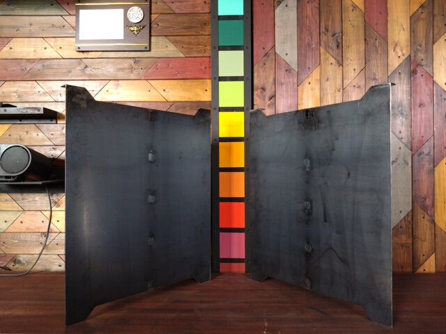 無塗装でアイアンな鉄板鉄脚♪ 2.3×500×250×600mm 2脚ver. ダイニング