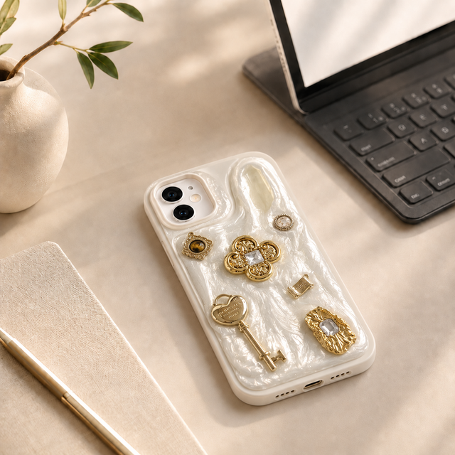 金運アップを願う開運・招財 iPhone・スマホケース 天然黄水晶
