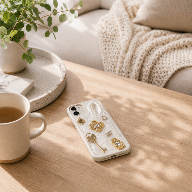 金運アップを願う開運・招財 iPhone・スマホケース 天然黄水晶