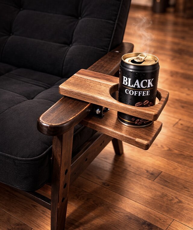 無垢材クリップ式ドリンクホルダー｜ウォールナット／アカシア | iichi