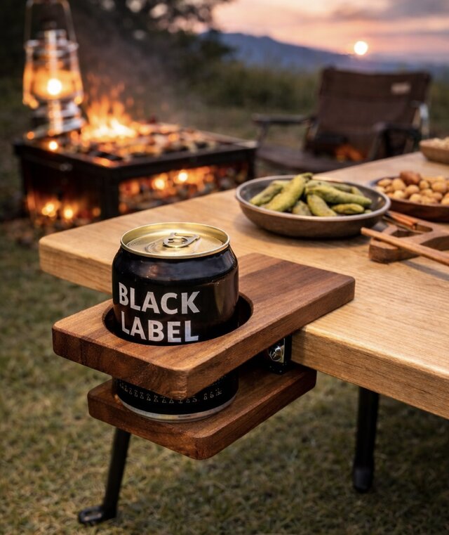 無垢材クリップ式ドリンクホルダー｜ウォールナット／アカシア | iichi