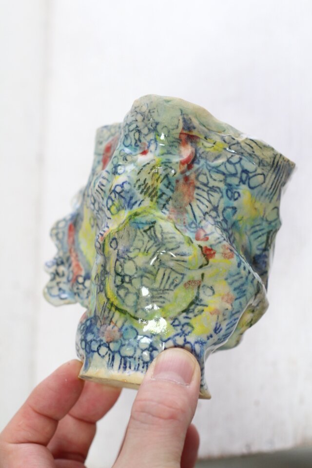 花瓶 「魚になる夢」手びねり陶芸 mmmmadepottery | iichi 日々の