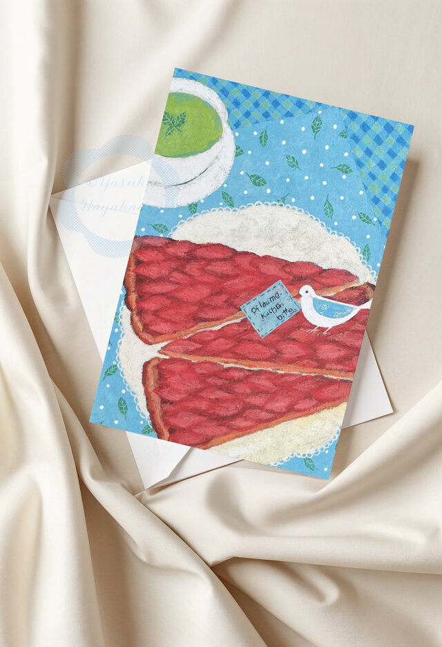 82）すももタルトと青い鳥 ポストカード 3枚セット | iichi 日々の