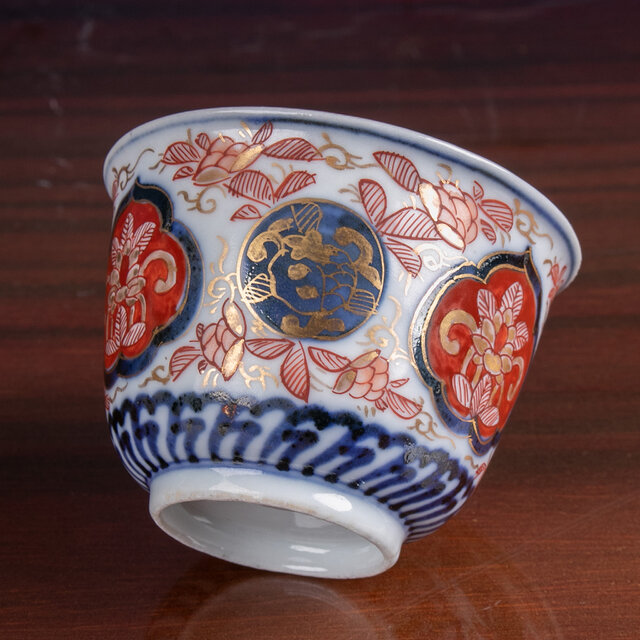盃台■染付透かし杯台 酒器 唐草 古伊万里(江戸後期～明治期)時代物 古い骨董■ 盃台□染付透かし杯台 酒器 唐草 古伊万里(江戸後期～明治