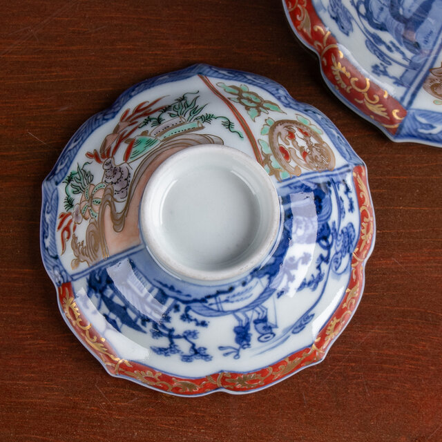 古伊万里 金襴手山水流水文 輪花蓋茶碗 明治時代 E2201A | iichi 日々