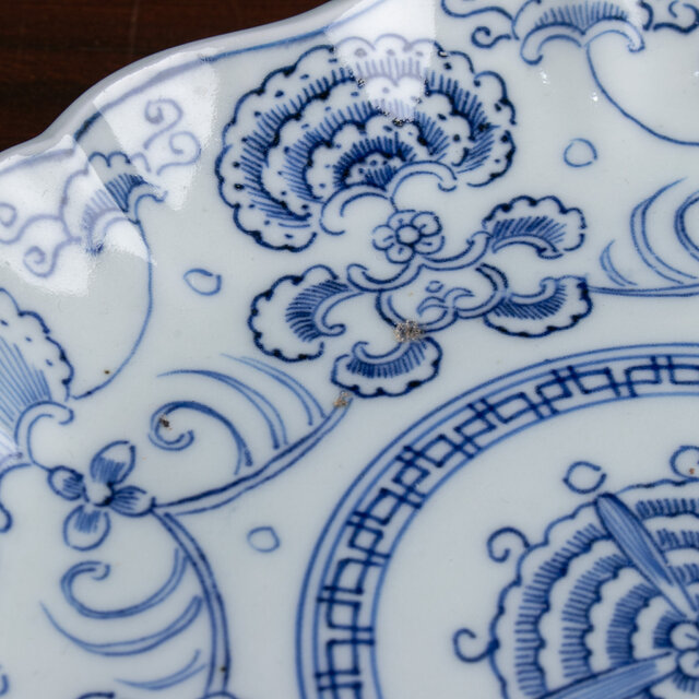古伊万里 染付線描き花卉文 中皿 明治時代 F067A2 | iichi 日々の