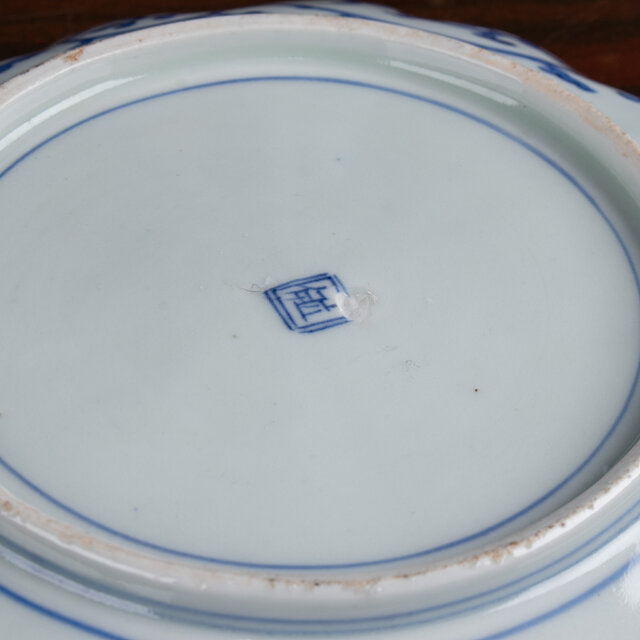 古伊万里 染付線描き花卉文 中皿 明治時代 F067A2 | iichi 日々の