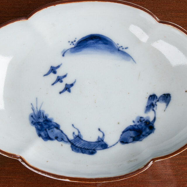 皿　古伊万里染付　2枚セット 伊万里 染付 山水文 大角皿（江戸幕末期）｜30cm×30cm 高さ5cm | 古