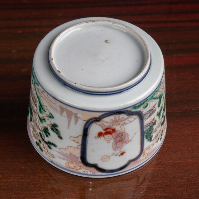 古伊万里 染錦 楼閣山水人物図 大向付 蕎麦猪口 明治時代 | iichi 日々