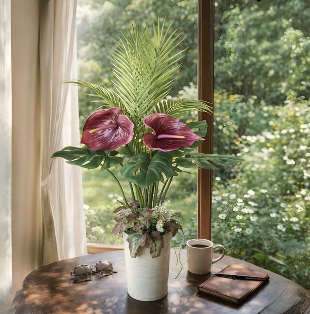 光触媒 人工観葉植物 ウォールグリーン フェイクグリーン アレカヤシと