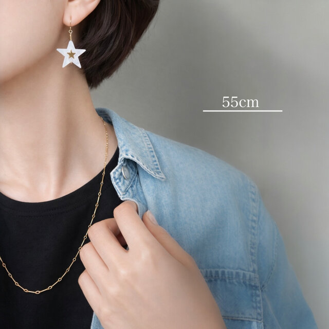 キャトル様確認ページ☺︎ 1点作品☺︎ 大粒サファイア14kgfネックレストップ 光をリレーする ✧ 14kgf バーチェーンネックレス｜マグネットクラスプ