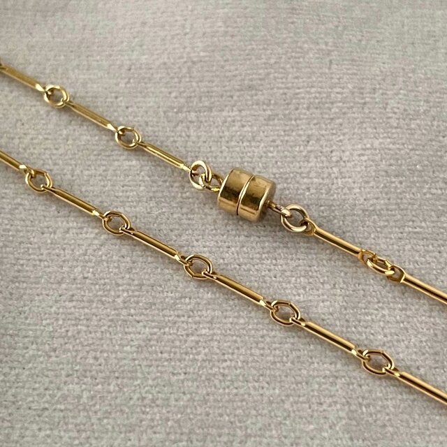 14kgf 4way 2連 ブレスレット ネックレス◝✩ 光をリレーする ✧ 14kgf バーチェーン 4way ネックレス＆ブレスレット